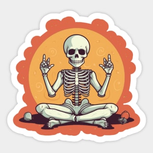 Skelton doing yoga Sticker